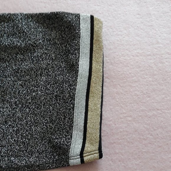 Victoria's Secret Pink Strapless Tube Top Metallic Black/Silver, Sz. L - Picture 3 of 12